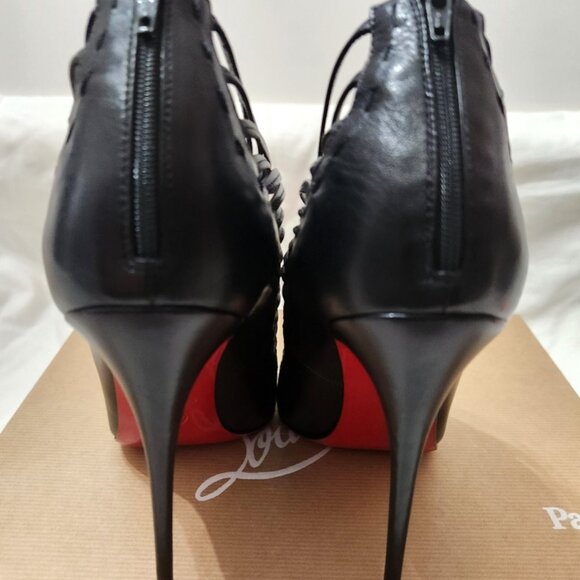 EUC Christian Louboutin Gortik 120 Black Kid Leather Size 7.5, EU Size 38 - Picture 7 of 9